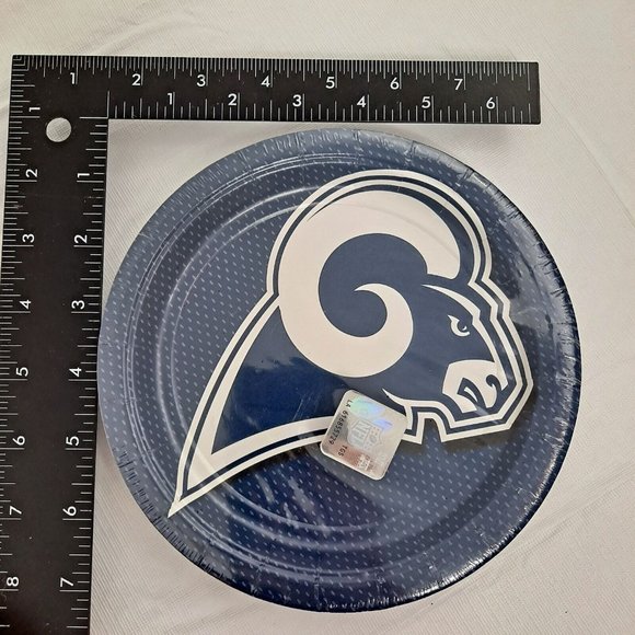 NFL Rams Los Angeles Paper Party Plates 7 Inch 18 Count - Picture 6 of 6